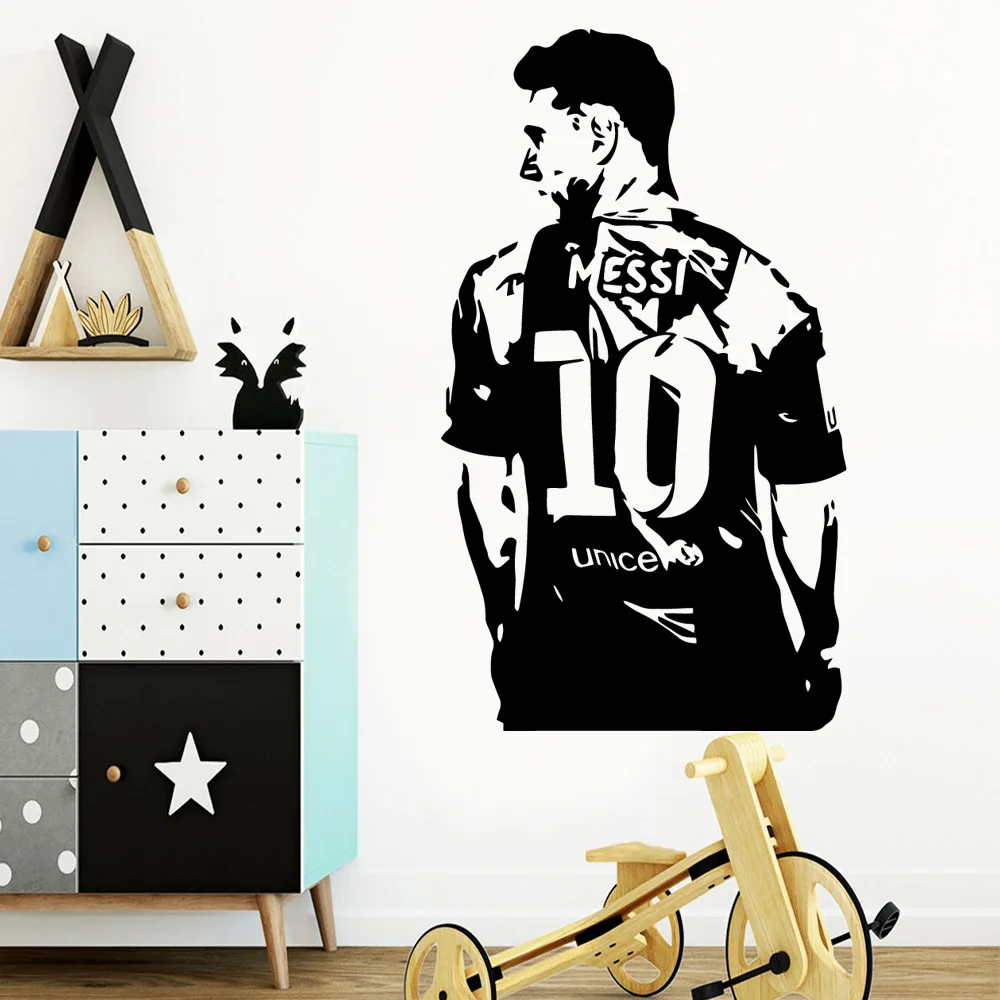 

Pretty Messi football Vinyl Wallpaper Roll Furniture Decorative Kids Room Nature Decor Pvc Wall Decals adesivo de parede