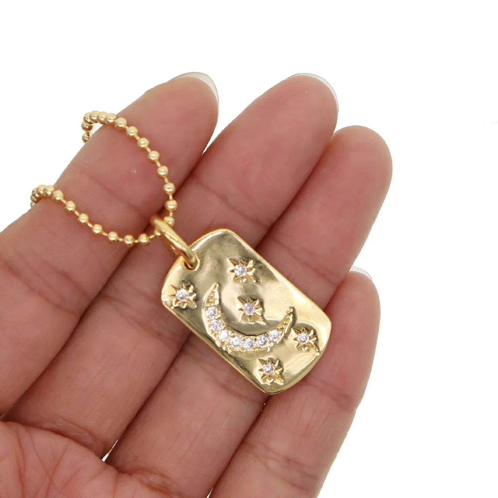De moda iced out 50 см длинная цепь хип хоп Луна Звезда медальон на цепочке для собак воротник женская яркая бижутерия Bijoux collares