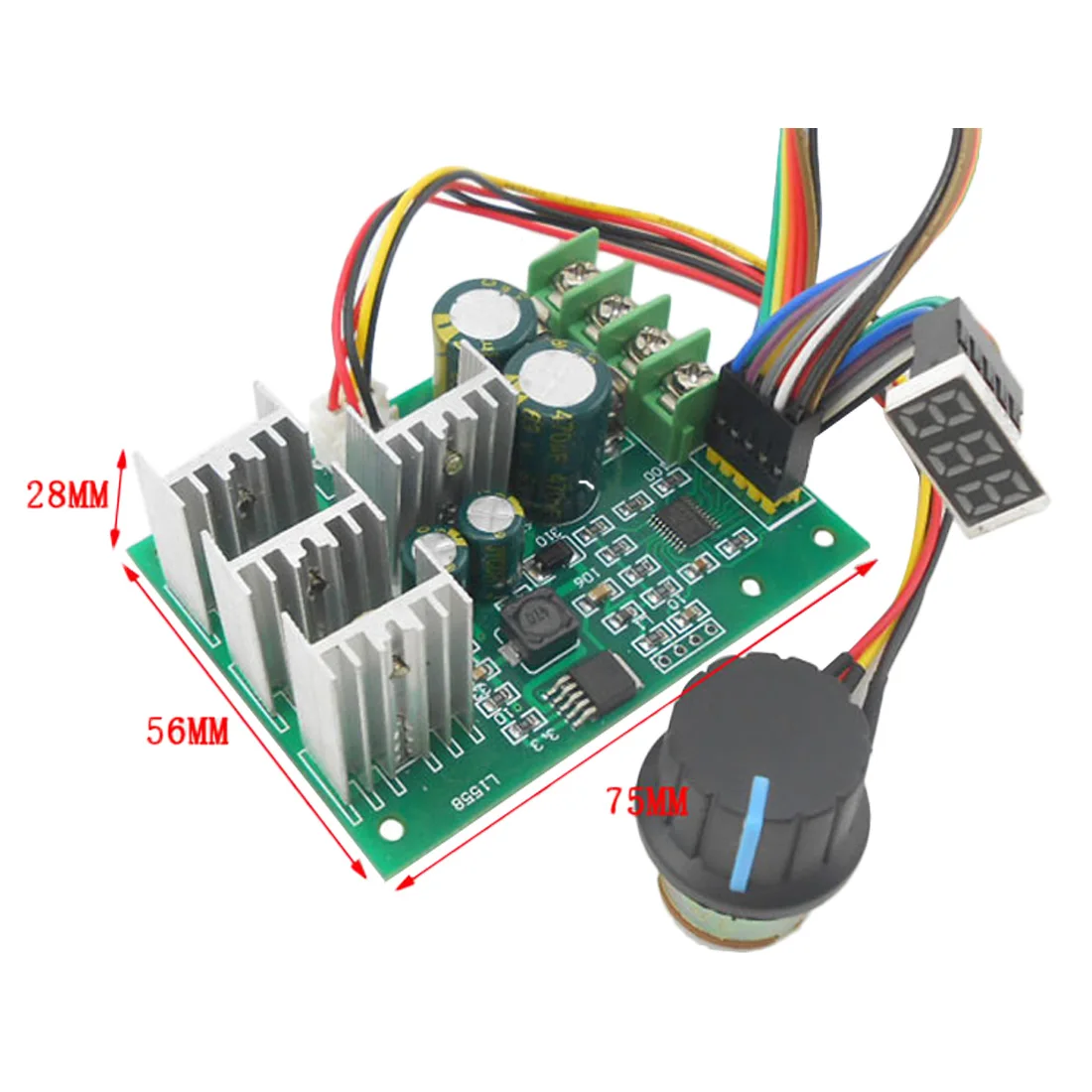 

Digital Display PWM DC Motor Speed Controller Adjustable Drive Module DC6-60V Max 30A