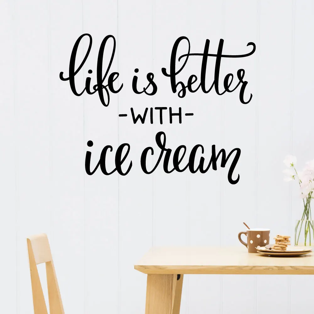 Interior Rumah Ice Cream Art Vinyl Dinding Decal Harga Hidup Adalah