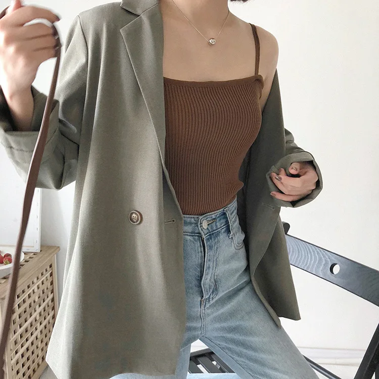 Яркие цвета Трикотажная майка на бретельках Женские Короткие топы Tamls Camis Camisole tank Moda Mujer вязаная футболка без рукавов жилет