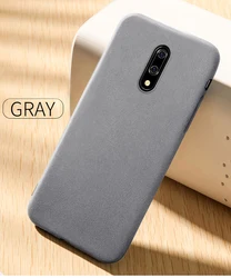 Matte Sandstone Silicone Soft Frosted TPU Phone Case - Durable Skin Cover Coque Protection for Oneplus 7 Pro (Gray)