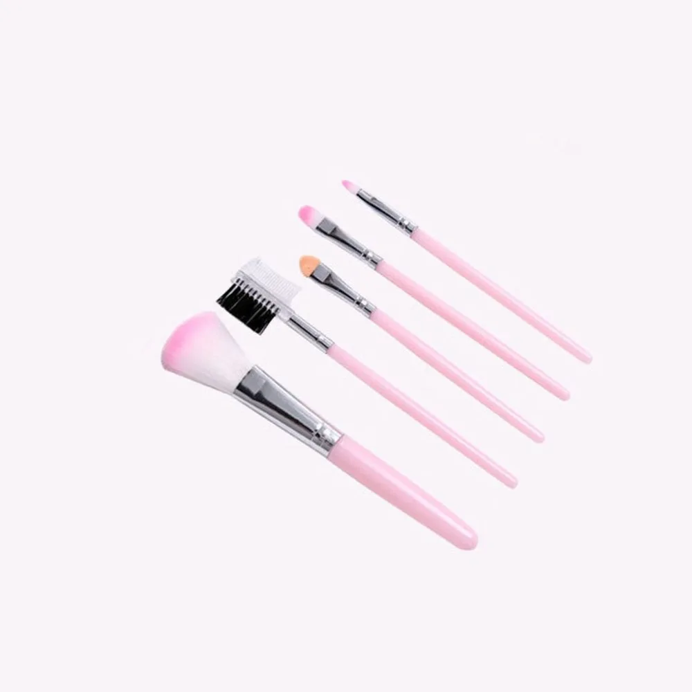 

5pcs Makeup Brushes Blusher Brush Plastic Handle Foundation Powder Brush Eyebrow Brush Women Make Up Tool