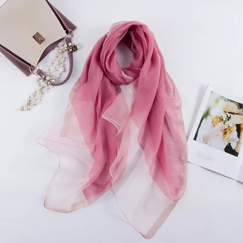 Весна лето женский длинный шелковый шарф для женщин и мужчин шарфы шали и палантины пашмины Прямая поставка - Цвет: LX04-11