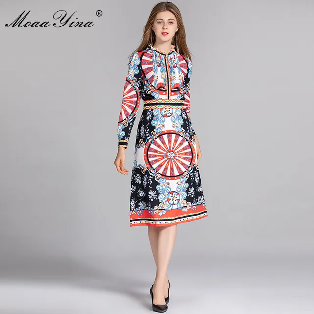 Best Price MoaaYina High Quali Fashion Designer Set Spring Women Long sleeve Floral Print loveliness Elegant Tops+Half skirt Two-piece suit Best Price MoaaYina High Quali Fashion Designer Set Spring Women Long sleeve Floral Print loveliness Elegant Tops+Half skirt Two-piece suit