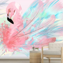 Beibehang пользовательские картины 3d обои papel де parede 3d обои скандинавские тропические растения Фламинго фон Обои фреска