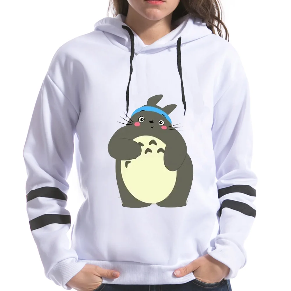 Женские толстовки с капюшоном Harajuku Totoro длинными рукавами и принтом Kawaii весна