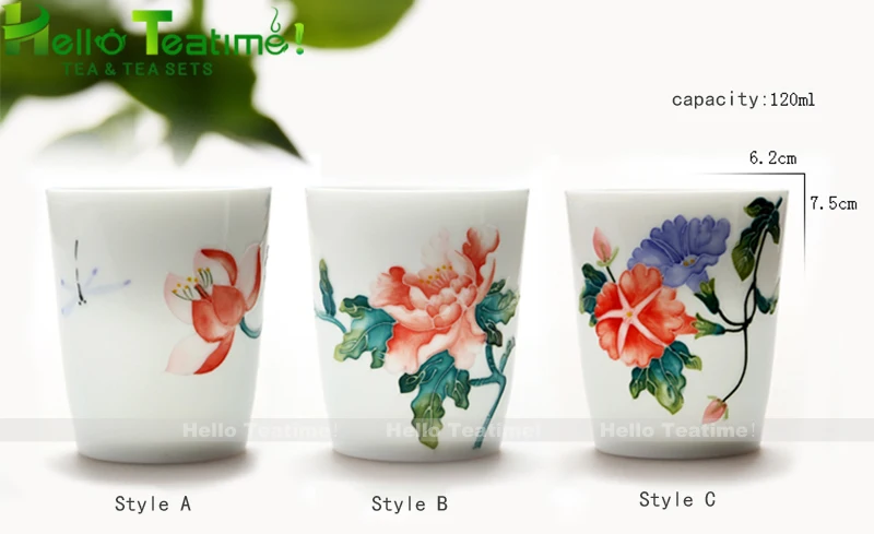 [«Камень, ножницы, бумага»!] 1 шт расписанные вручную керамические чашки для чая, пионы цветок в китайском стиле фарфоровая чашка, гравюра ручной росписью Китайский Кун fung чашки
