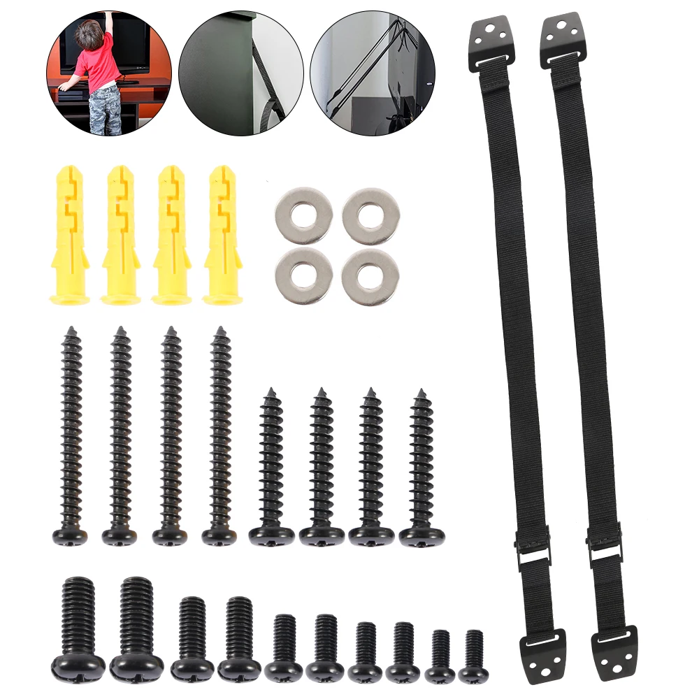 

2pcs Baby Safety Anti-Tip Straps TV Furniture Straps Wall Child Kid Lock Protection Good Quality Nylon ABS
