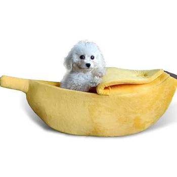 

Banana Shaped Chinchilla Bed House Puppy Kitten Sleeping Basket Soft Lounger Sofas Dog Small Pets Cat's House