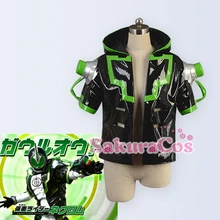 Faux Leather Hoodie Jacket!Anime Masked Rider GHOST NECROM cosplay costume Outer Top Unisex S-XL stock size NEW Free shipping