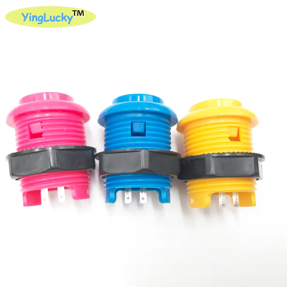 50pcs 1 팩 아케이드 버튼 크롬 28mm 너트 게임 푸시 버튼 플레이어 시작 버튼 게임 액세서리 아케이드 버튼 라이트