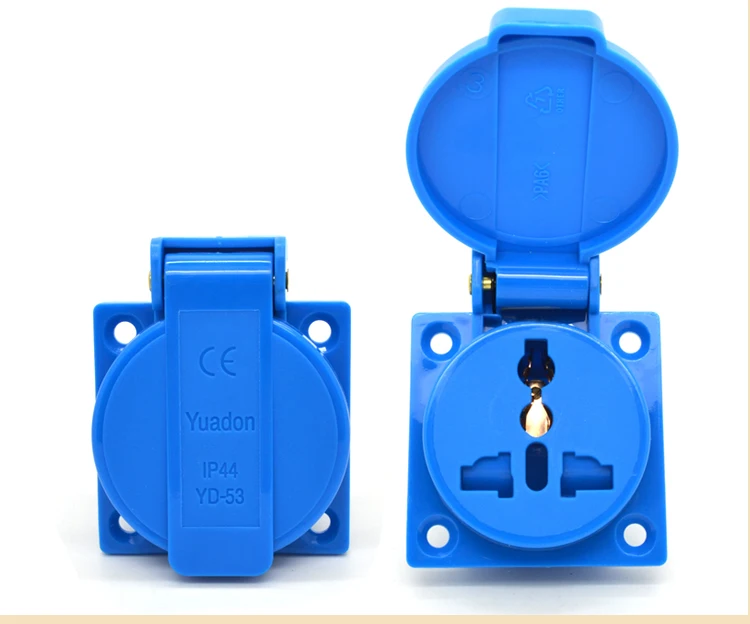 

Multi - function industry safety outlet 10A 250V IP44 CE universal waterproof power connector socket