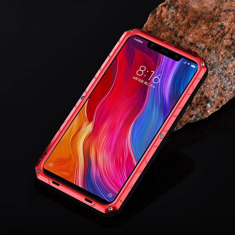 Водонепроницаемость в повседневных условиях чехол для Xiaomi Mi 8 роскошный противоударный алюминиевый Металл+ силикон 360 полная защита чехол Xiaomi Mi 8