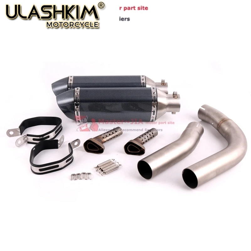 

Motorcycle Exhaust Muffler Escape Middle Link Contact Pipe Slip On For Yamaha YZF-R1 R1 2009 - 2014