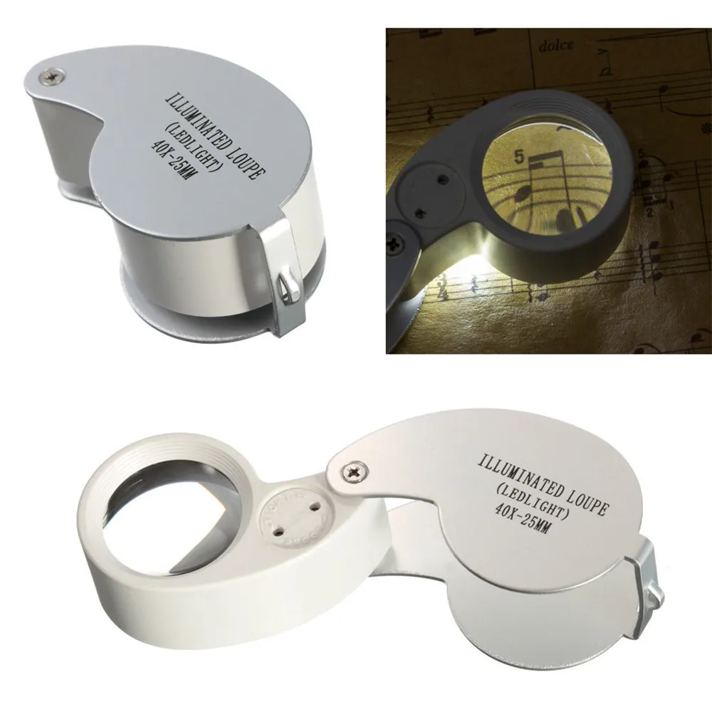 40X Portable Mini Magnifier Jeweler Eye Jewelry Loupe Loop Magnifying