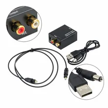 Digital ao sinal coaxial de toslink da fibra ótica do conversor de áudio analógico para o amplificador de rca r/l do decodificador de áudio spdif atv dac