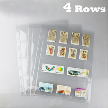 

Quality 4 Rows 10PCS Transparent Loose Leaf Postage Stamp Album Sheets Product Display Standard 9 holes PCCB /MINGT