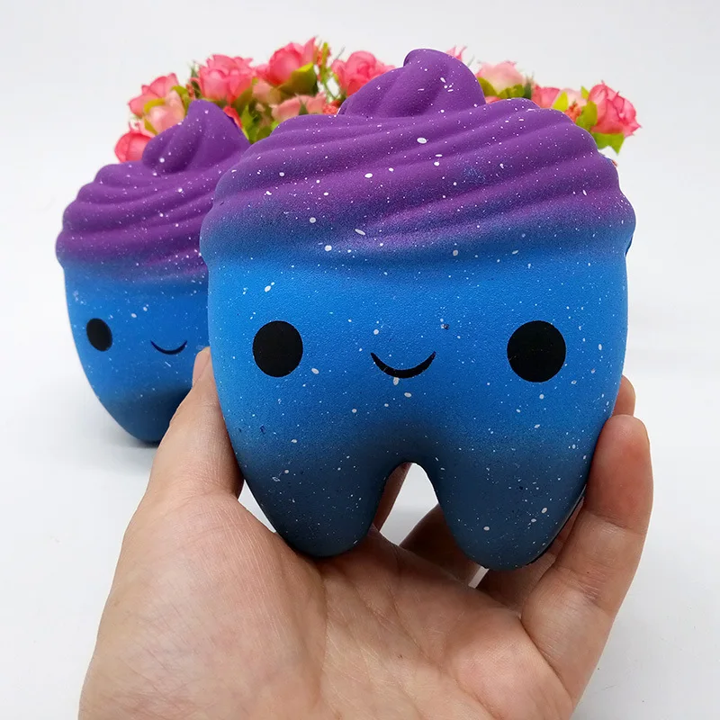 Милый Kawaii Squishy Galaxy Звездные зубы медленный отскок моделирование декомпрессии игрушка для снятия стресса Рождественский подарок для детей