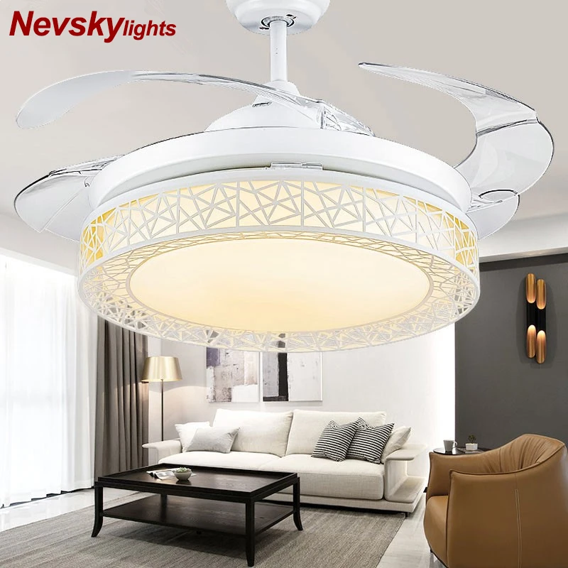 36 Inch LED Ceiling Fan For Living Room Fan Lights Modern Cooling