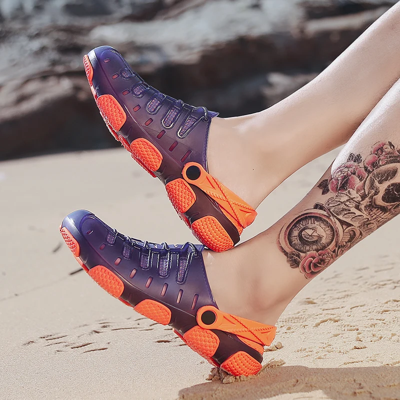 Классические Воздухопроницаемый Кроссовки Zapatillas летние мужские сандалии Дышащие Ультра легкие Сабо пляжные сандалии повседневные мужские уличные тапочки