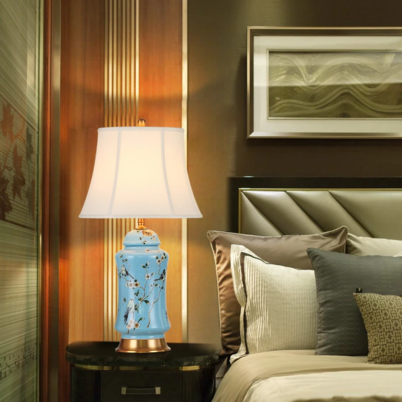 الراقية خمر اليدوية الصينية الأزرق زهرة الطيور السيراميك النسيج E27 Dimmerable الجدول مصباح لغرفة المعيشة غرفة نوم H 68 سنتيمتر 1081 الراقية خمر اليدوية الصينية الأزرق زهرة الطيور السيراميك النسيج E27 Dimmerable الجدول مصباح لغرفة المعيشة غرفة نوم H 68 سنتيمتر 1081