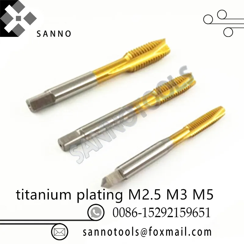 M2M2.5M3M4M5M6M8M10M12 YAMAWA nitride titanium plating spiral tap special stainless steel screw taps (2)