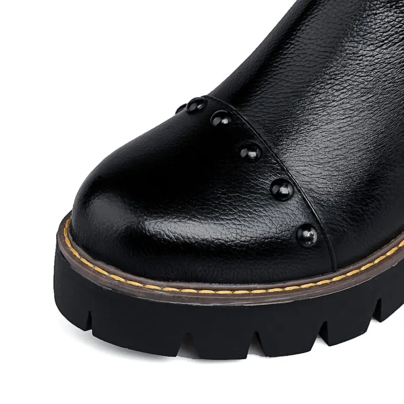 Taille Heele Cuir Femmes En Haut Pu Automne De Carré Noir Moto Chaussures Qualité Plus La Haute Hiver Genou Bottes Véritable zFx8w5OOq