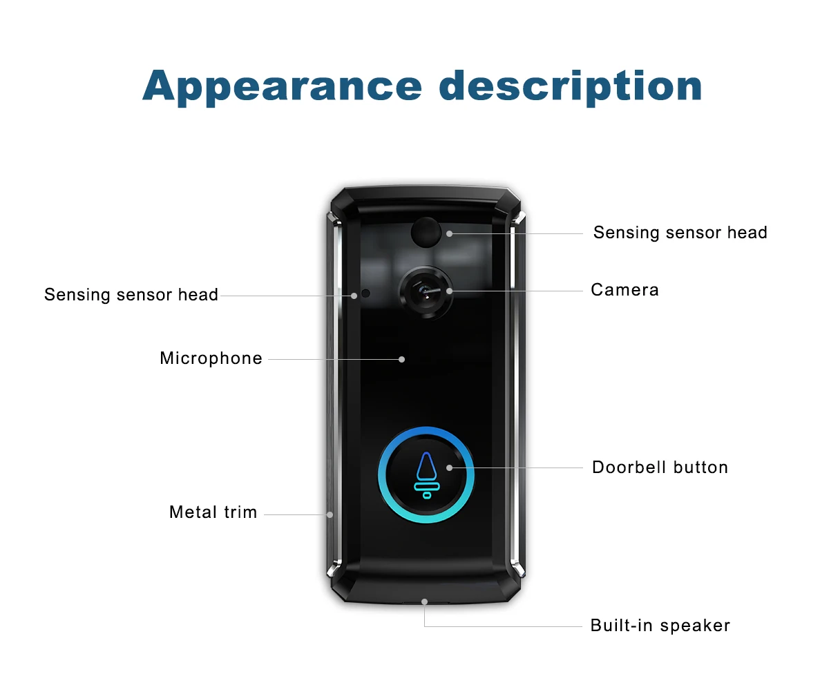 MR101 умный Wifi домофон Визуальный дверной звонок Беспроводная видеокамера на дверной звонок для квартиры ИК-сигнализация беспроводная