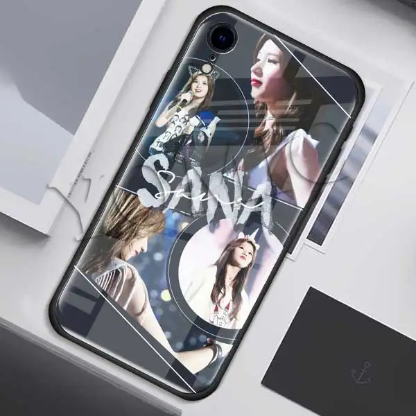 Чехол Twice Mina Momo Kpop из закаленного стекла для Apple iPhone XR 7 8 6 6S Plus X XS MAX, чехол для сотового телефона - Цвет: 012