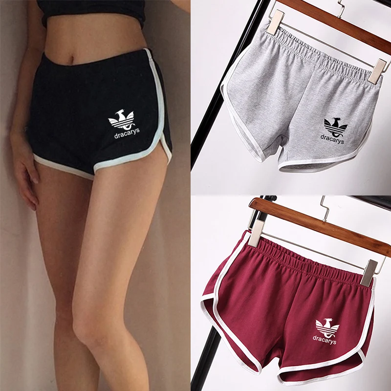 

Fashion Women Short Pants Dracarys Printed High Waist Sexy Shorts Running jogger Short Pants