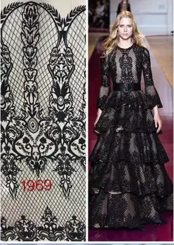 

nice looking feather embroidery tulle mesh lace fabric Jolin-92834 with good quality for party dress
