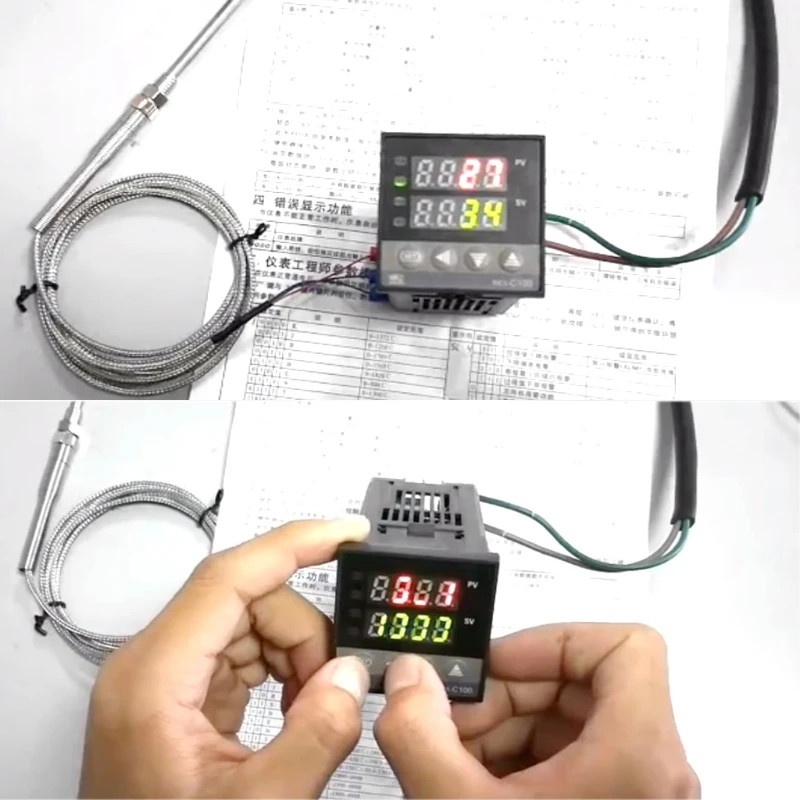 PID цифровой регулятор температуры REX-C100(м) от 0 до 400C K Тип релейный выход