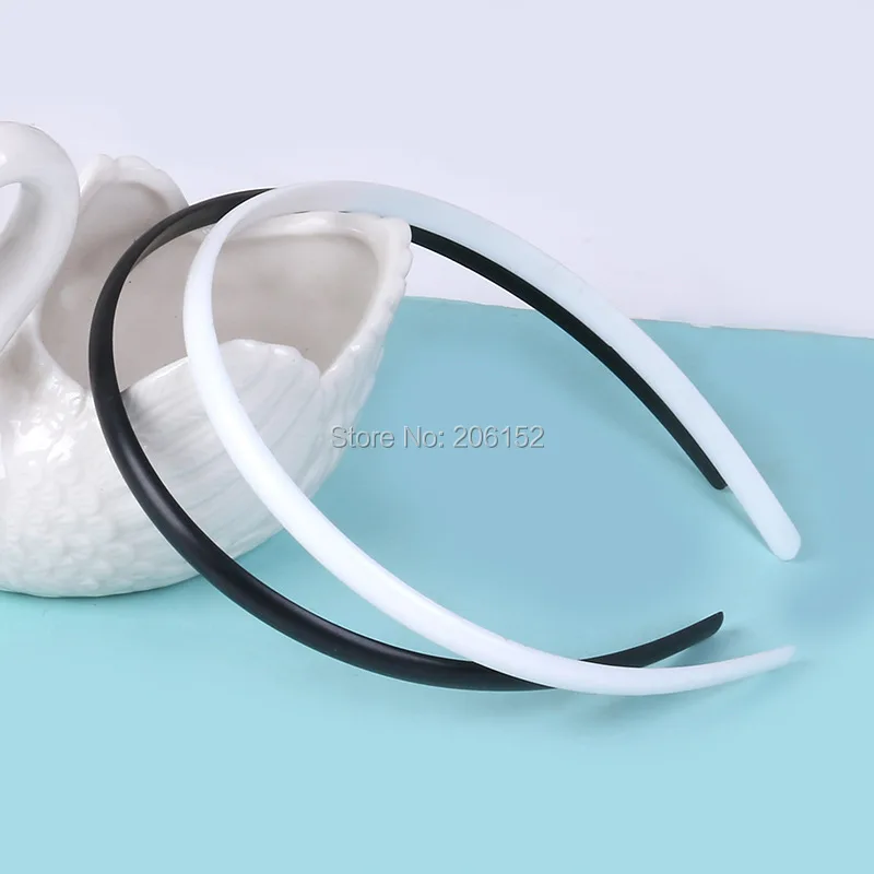 

High quality ABS 10mm Black/White Plain Lady Plastic Headband No Teeth DIY Resin Headband Hair accessories Headwear