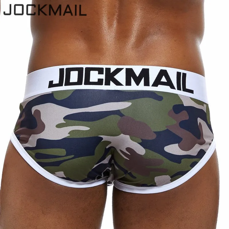 JOCKMAIL сексуальное нижнее белье мужские трусы Cueca sissy игривый принт камуфляж Гей Нижнее белье calzoncillos hombre слипы мужские трусики лидер продаж