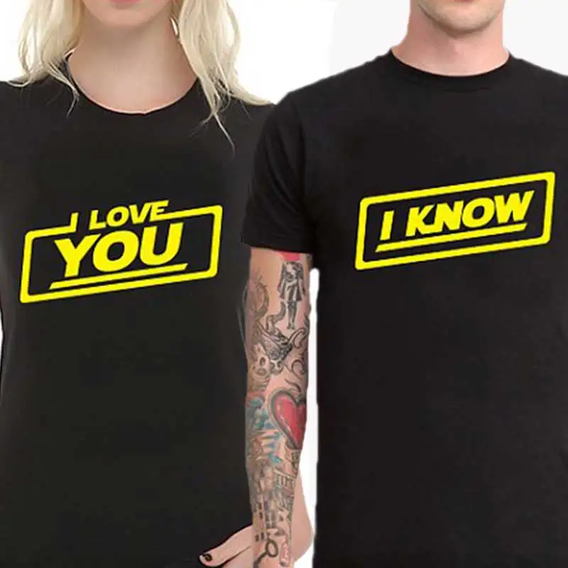 

I LOVE YOU Letter Printed Summer Couples Lovers T-Shirt femme casual men women Cotton Shirt Sleeve Tees Tops Boyfriend Clothes