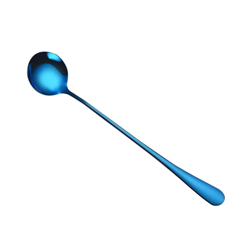 New 1pc 18.83.5cm Colorful Spoon Long Handle Spoons Flatware Coffee Drinking Tools Kitchen Gadget Coffee spoon metal #3d22 (4)