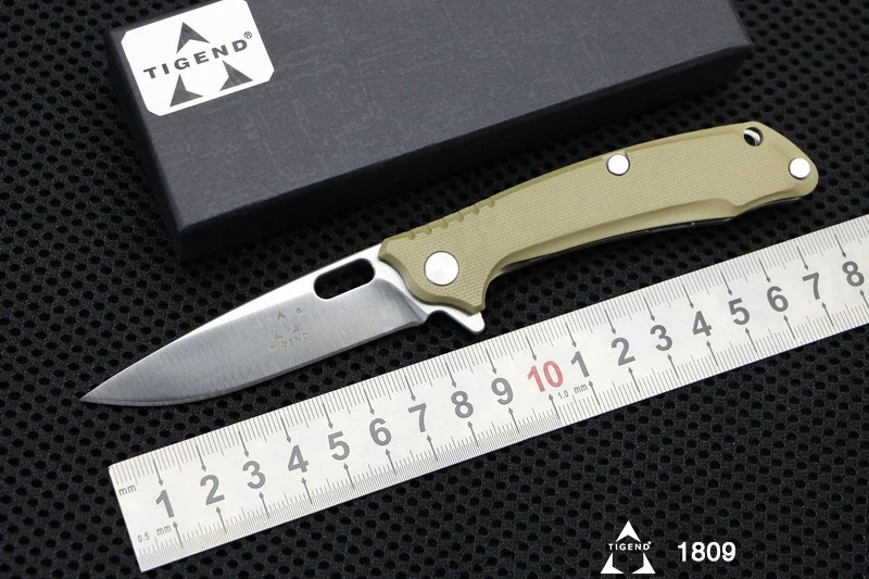 

TIGEND 1809 G10 handle 9CR14 blade flip folding knife camping outdoor fishing EDC backpack pocket tool kitchen fruit knife