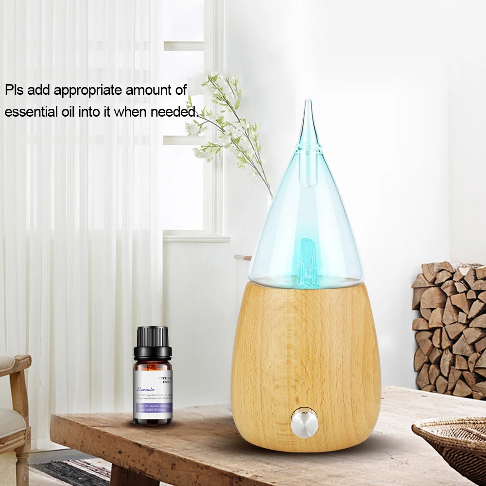 

Aromatherapy Diffuser Glass Reservoir Nebulizing Pure Essential Oil Aroma Diffuser Humidifier Auto Shut Off Colorful LED Lights
