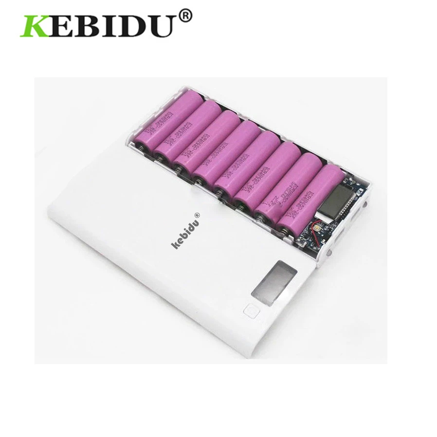 

kebidu DIY 8*18650 Case Power Bank Shell Portable Chargers External Box Without Battery DIY Shell Chargers Without Battery