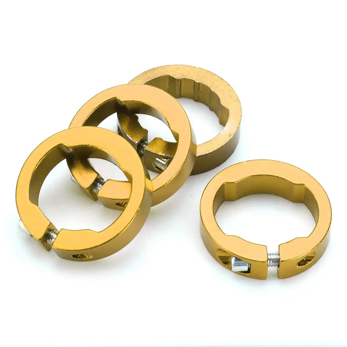 Yellow 8mm 4 шт. Велосипедное кольцо для захвата сплав замена замка на стопорных колец 8/12 мм для рукоятка ручки MTB руль для велосипеда, Запчасти - Цвет: Yellow 8mm