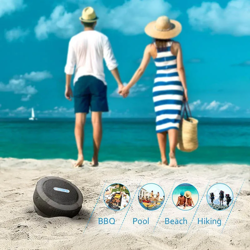 Мини портативный динамик Bluetooth на присоске водонепроницаемый открытый альпинизм Bluetooth стерео динамик с крюком