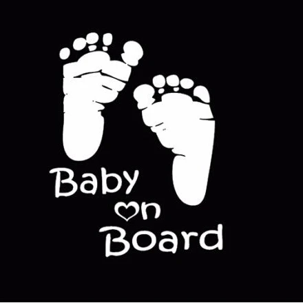 Download Cute Footprint Baby on Board Waterproof Window Car Styling Vinyl Adhesive Auto Decals Baby On ...