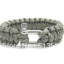 Новые нержавеющей пряжки шнур Свистки женщина Паракорды парашют выживания браслет