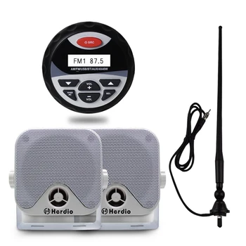 

Waterproof Marine Stereo Boat MP3 Player USB/AUX+Motorcycle Yacht heavy duty 2 way Compact speakers+ Flexible Fm/AM Antenna