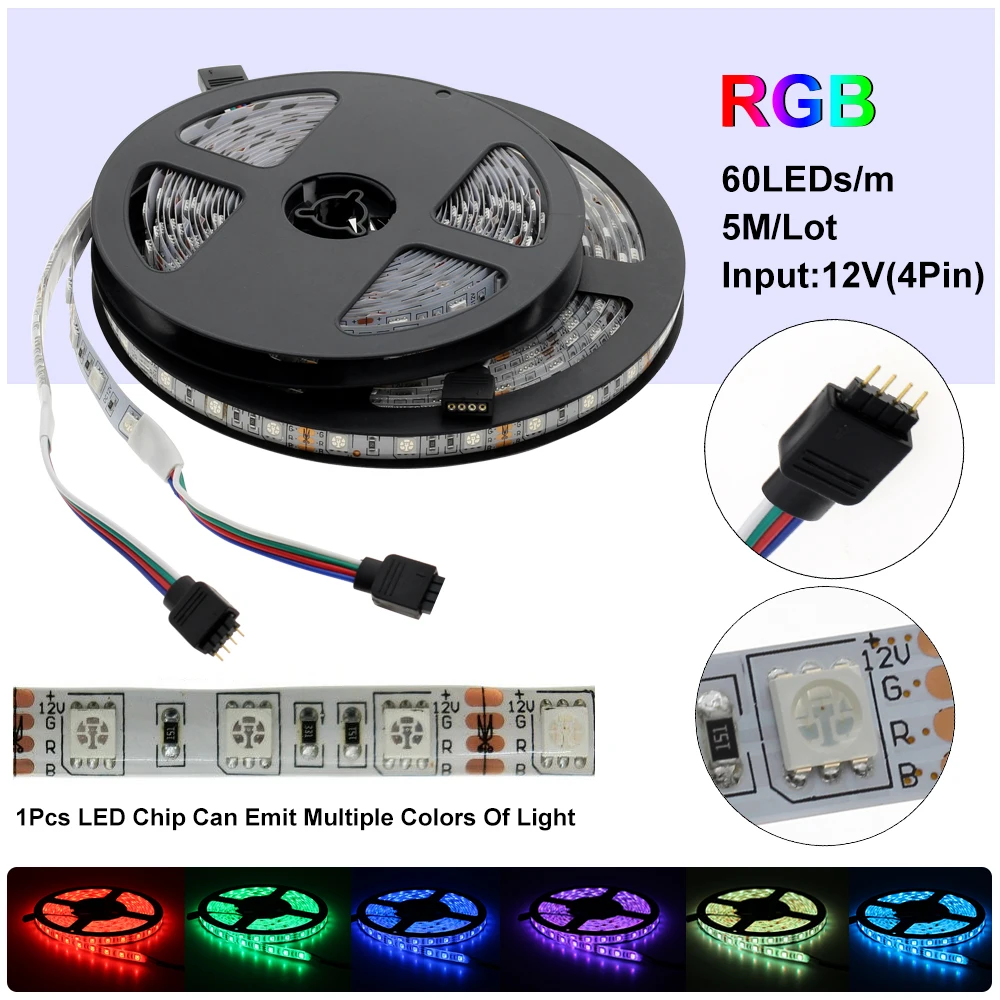 Светодиодная лента 5050 DC12V RGB RGBW ледяной, синий, розовый, белый теплый белый 60 светодиодный s/M 5050 светодиодные ленты 5 м 300 светодиодный s