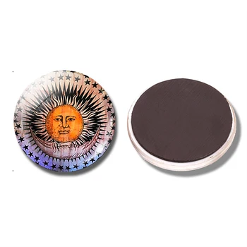 

Crescent Moon Sun 30MM Fridge Magnet Sun Moon Star Magic Occult Glass Dome Magnetic Refrigerator Stickers Note Holder Home Decor