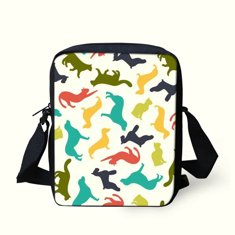 

Painted Colorful dog print pattern CrossBody Bags Female Handbags Satchel Bolsas children messenger bags mochilas infantil