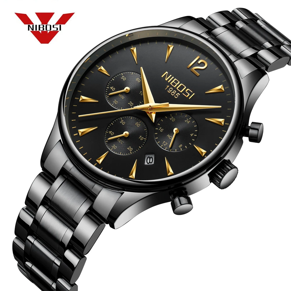 

Relogio Masculino NIBOSI Top Luxury Brand Fashion Wristwatch Stainless Steel Men's Watches Waterproof Saat Erkek Montre hommes