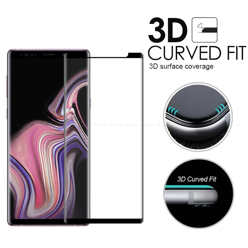 3D изогнутый край Полный Клей закаленное стекло для Samsung Galaxy S8 S9 Plus Note 8 9 Защитная